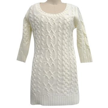  3/4 Sleeve Sweater Dress ( 3/4 Sleeve Sweater Dress)