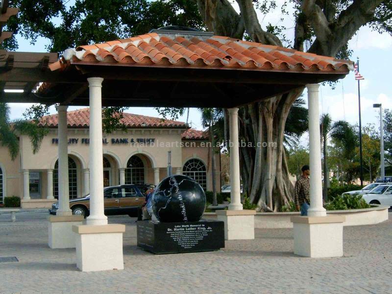  Marble and Granite Sphere Fountain