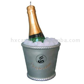 Champagne shaped candle