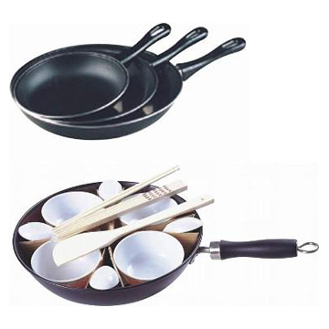 3pc Frying Pan Set, Chinese Wok (3pc Сковородка Установить, китайский Вок)