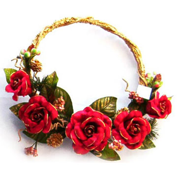  Hand-wrapped Opened Rose Wreath (Рука пленку Открыт Роза Венок)