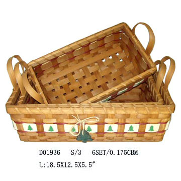  Christmas Basket Of Wood (Рождественские корзины из дерева)