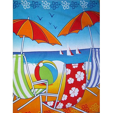  Velour Beach Towel with Reactive Printing (Serviette de plage velours avec Reactive Impression)