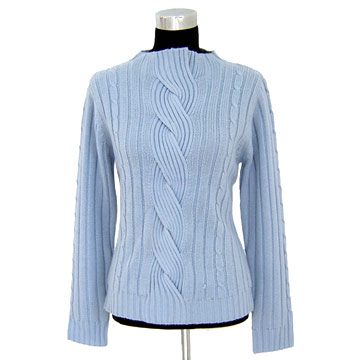 Ladies` 100% Acrylic Pullover with Cable Design (100 дама `% акриловая пуловер с конструкция кабеля)