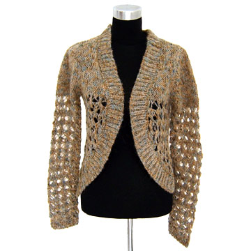  Ladies` 53% Acrylic 24% Nylon 23% Wool Handmade Cardigan ( Ladies` 53% Acrylic 24% Nylon 23% Wool Handmade Cardigan)