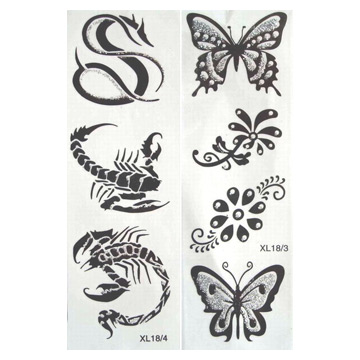  Black and White Tattoo Stickers