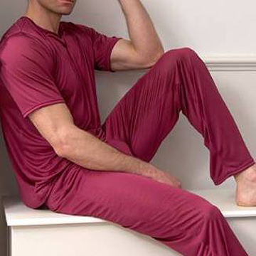  Men`s Silk/Cotton Loungewear (Мужские Шелкового / Хлопок Loungewear)