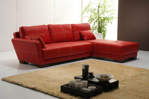  Leather and Fabric Sofa