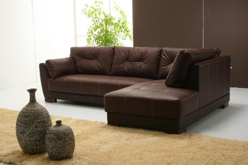  Leather and Fabric Sofa