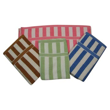  Cotton Velvet Stripe Towel (Вельветовый Stripe Полотенце)