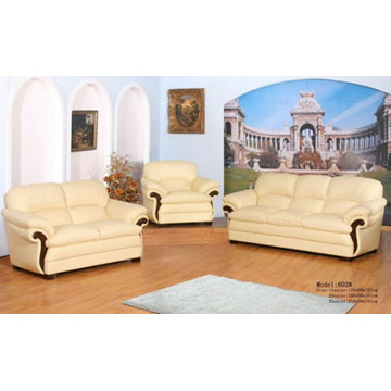  Contemporary Leather Sofa with Wooden Trim (Современные кожа диван с деревянной Trim)