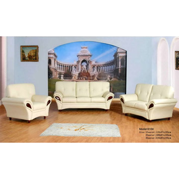  Contemporary Leather Sofa with Wooden Trim (Современные кожа диван с деревянной Trim)