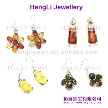  Amber Earrings (Янтарные серьги)