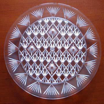  Crystal Plastic Round Tray (With Diamond Cut Design) (Crystal Пластиковый круглый лоток (С огранки Design))
