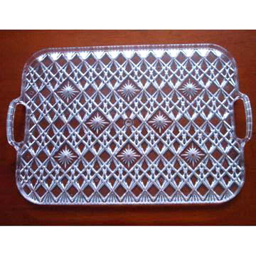  Crystal Clear Plastic Rectangular Tray with Handles ( Crystal Clear Plastic Rectangular Tray with Handles)