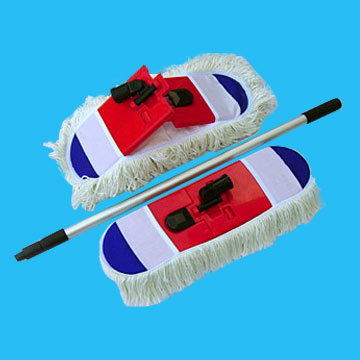  100% Cotton or Polyester Mop with Aluminum Handle (100% coton ou polyester Mop avec manche en aluminium anodisé)