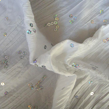  Polyester Embroidery, Crushed Fabric with Spangle (Polyester Broderie, Tissus concassée avec Spangle)