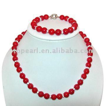  Coral Necklace & Bracelet Set ( Coral Necklace & Bracelet Set)