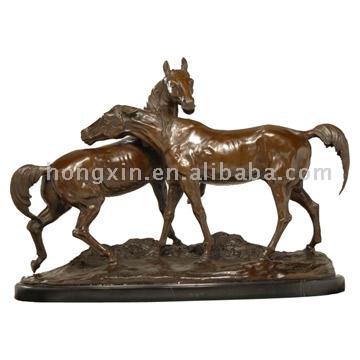 Zwei Pferde Skulptur (Zwei Pferde Skulptur)