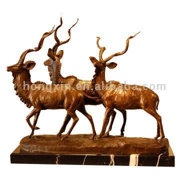  Three Gazelles Sculpture (Drei Gazelles Skulptur)