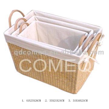  Rush Laundry Basket with Handles and Lining (3pcs) (Rush прачечной корзины с ручками и подкладки (3шт))
