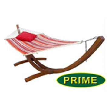  Large Wooden Arc Hammock & Stand (Grand Bois Arc Hamac & Stand)