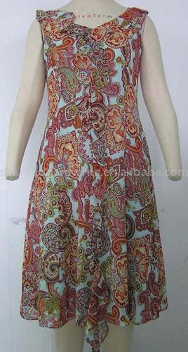  100% Rayon Printed Ggt Dress (100% вискоза Печатный GGT платье)