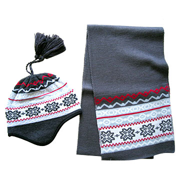  Fashion Jacquard Scarf & Trapper Hat ( Fashion Jacquard Scarf & Trapper Hat)