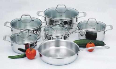  8pcs 3-Ply Cookware Set (8шт 3-Ply посуда Установить)