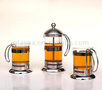  French Press for Coffee or Tea with 2 Mugs Set (Французский пресс для кофе или чая с 2 кружки Установить)