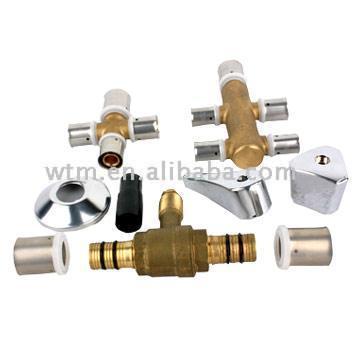  Brass Pipe Fittings with Stainless-Steel Sleeves (Brass Pipe Fittings mit Edelstahl-Sleeves)