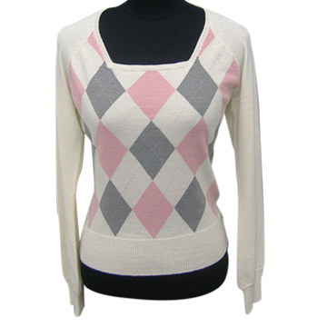  Long Sleeve Square Neckline Sweater ( Long Sleeve Square Neckline Sweater)