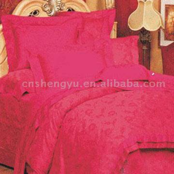  9pc Satin Jacquard Embroideried Bedding Set