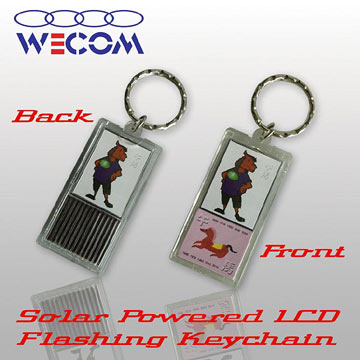  Solar Powered LCD Flashing Keychain ( Solar Powered LCD Flashing Keychain)