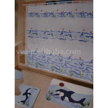  Printed Mat with Shower Curtain ( Printed Mat with Shower Curtain)