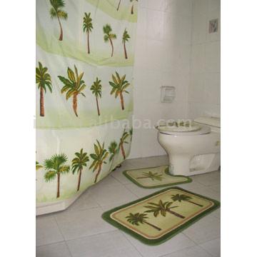  Printed Mat with Shower Curtain ( Printed Mat with Shower Curtain)