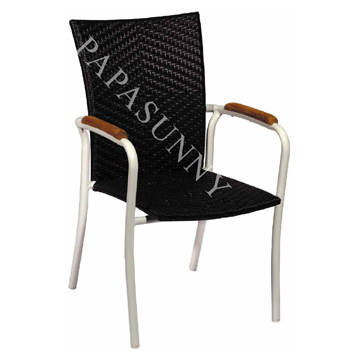  Resin Wicker & Teak Armchair (Смола плетеная & тика Кресло)