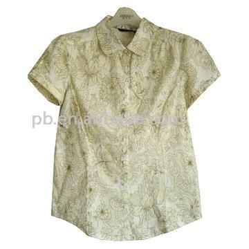  Ladies` Short Sleeve Printed Blouse ( Ladies` Short Sleeve Printed Blouse)