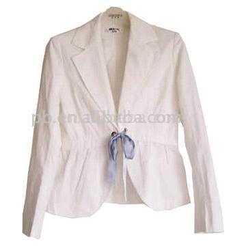  Ladies` 100% Jacquard Cotton Fashion Blazer ( Ladies` 100% Jacquard Cotton Fashion Blazer)