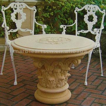Marble Table & Bench (Marble Table & Bench)