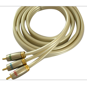 3RCA Plug to 3RCA Plug Cable (3RCA Plug to 3RCA Cable Plug)