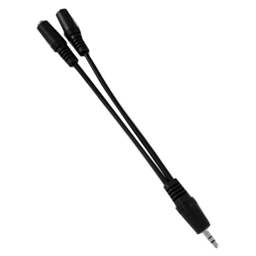  3.5mm Stereo Plug to 2 x 3.5mm Stereo Jack Cable