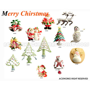  Christmas Theme Brooches (Christmas Theme Broschen)