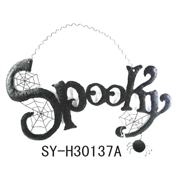  Wall Plaque with Word Spooky ( Wall Plaque with Word Spooky)