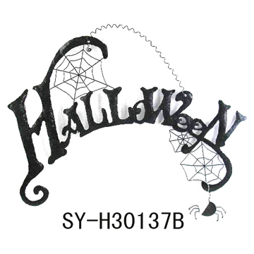  Wall Plaque with Word Halloween ( Wall Plaque with Word Halloween)