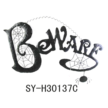  Wall Plaque with Word Beware ( Wall Plaque with Word Beware)