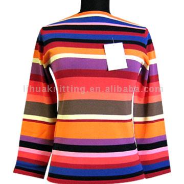  Ladies` Border Stripes Pullover ( Ladies` Border Stripes Pullover)