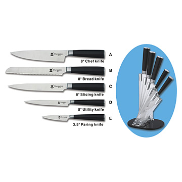  5pc Knife Set with Acrylic Block ( 5pc Knife Set with Acrylic Block)