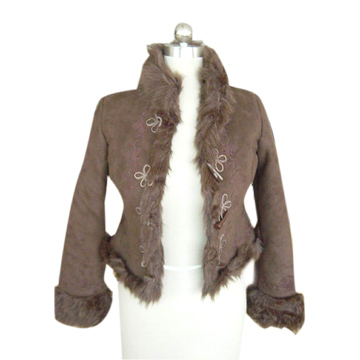  Ladies` 100% Polyester Knitted Jacket