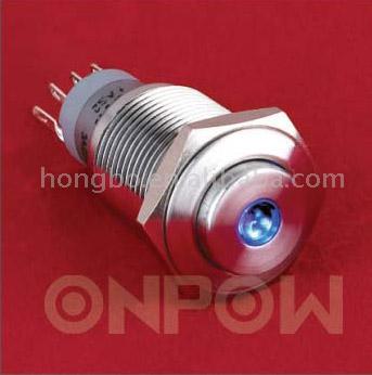  ONPOW Illuminated Metal Pushbutton Switch (LAS2-GQ Series; RoHS and CE Comp ( ONPOW Illuminated Metal Pushbutton Switch (LAS2-GQ Series; RoHS and CE Comp)